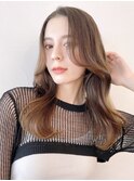 顔周りレイヤーくびれヘアロング美髪_99255