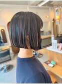 シンプルショートボブ30代40代50代60代似合わせ簡単スタイリング