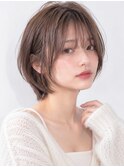 ショートボブ×シースルーバング