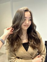 ファーム 大崎店(FAAM)&nbsp;オリーブベージュ×レイヤーカットウェーブ
