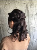 可愛い大人目ハーフアップ