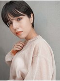 前髪/耳かけショート/黒髪/ミニマムショート/髪質改善/20代30代