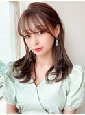 デザインカラー/シルキーベージュ/斜めバング/グレージュカラー