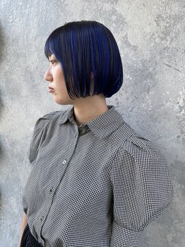 ネイロ 錦糸町(NeiRo) アンブレラカラーブルーカラーボブカットショートボブ
