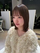 アム(amu)&nbsp;ボブ/ボブレイヤー/前髪カット/顔周りレイヤー/ミルクティー