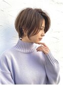 グランマッシュ/オリーブグレー/ショート/ヘイリーボブ/前髪