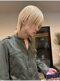 52. メンズ/ブリーチ/ダブルカラー/韓国/ダウンバング