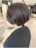 大人似合わせ前下がりショートボブ　髪質改善カラー　銀座