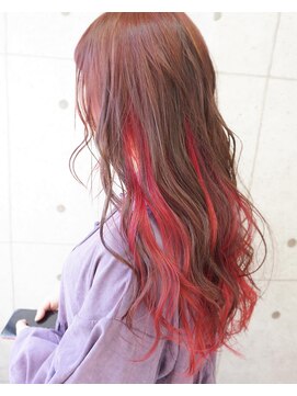 ヘアテリア リュウ 大塚(hair teria ryu) ピンクブラウン×インナーカラーピンク
