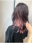 インナーユニコーンカラー/フレンチガーリー/ ピンクベージュ