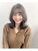 20代エアリーミディ韓国ヘアショコラブラウン小顔カット