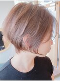 20代30代前髪あり丸みくびれ前下がりショートボブ13【鎌倉】