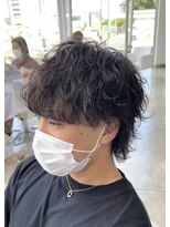 ブランコジーサウス(BLANCO G South) 波巻きスパイラルパーマ ツーブロック マッシュウルフ 骨格補正