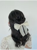 ふわふわハーフアップ