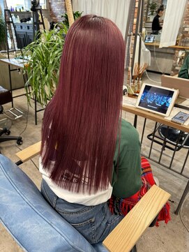 ルーナヘアー(LUNA hair) 『京都 山科 ルーナヘアー』チェリーピンク ブリーチ1回 草木