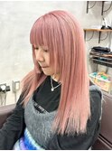 ダブルカラーミルクティーピンクベージュカラーハイトーンカラー