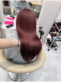 ダブルカラー ボルドーカラー 髪質改善 ハーフブリーチ