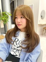 ハニー 町田(HONEY)&nbsp;韓国風レイヤーカット小顔美髪髪質改善ダブルカラーベージュ