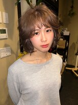 ヘアメイク エイト キリシマ(hair make No.8 kirishima)&nbsp;ヘーゼルベージュ+レイヤーボブ
