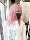 ピンクカラー/パープル/ダブルカラー/ケアブリーチ/ハイトーン