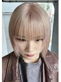 ホワイトベージュ ベージュカラー フェイスレイヤー ボブ