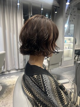 リラス 博多(rilas) 大きめカール　ゆるふわボブパーマ　ミニボブスタイルセット簡単