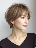 ミセスショート×白髪ぼかしカラー30代40代50代60代