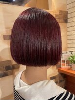 ヘアメイク フレンシア(hair make flencia) 艶やかなボルドーカラーのミニボブ【258スタイル】