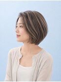 脱白髪染めショートボブ