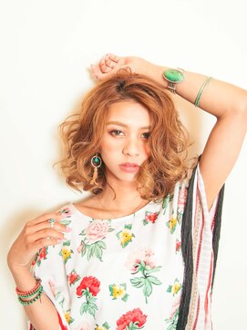 カッファ 東銀座(CUFFA) 【CUFFA】無造作カールデザインカラー大人ボブ東銀座築地新富町