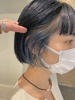 エル(EL by green)&nbsp;(akiko)ネイビーブルー×インナークリアブルー×ブリーチカラー