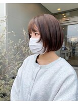 イースタイル 志都呂店(e-style com’s hair) マロンカラーのミニボブ #ミルクチョコレート