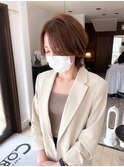 【CORS高崎】レイヤーボブ　ショートウルフ　外ハネ　ベージュ