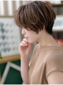 ★ハイライトカラーくせ毛風前髪なしショート20代30代40代★8!
