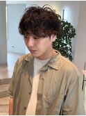 無造作メンズパーマ / エアリー刈り上げマッシュショート