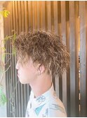 メンズツイストスパイラル センターパートスパイラル メッシュ