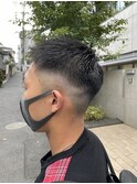 フェードカット刈り上げベリーショートクロップスタイル黒髪短髪