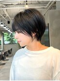 フェミニンショート/暗髪でも透け感/透明感/就活/ナチュラル