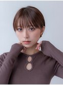 丸みショートショートボブイメチェンオリーブベージュ美髪矯正