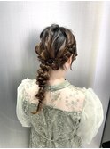 横浜ヘアセット/編み下ろしアレンジ/大人可愛い