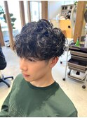 【LOVEST服部】スパイラル韓国マッシュパーマ/ダークアッシュ