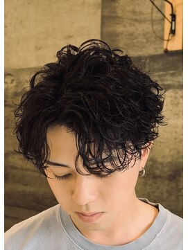 メンズギフト(men's GIFT) 刈り上げツーブロック波巻きパーマメンズマッシュ