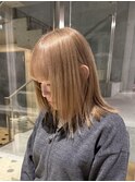 ブロンドベージュハイトーンカラーミルクティーカラーブリーチ