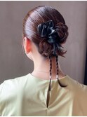 おくれ毛オリーブベージュグレージュロング_ba563012