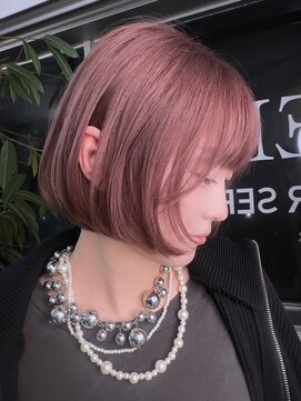 イエナ 渋谷(IENA) ミルクティーベージュくびれレイヤー顔まわりカット韓国巻き