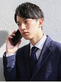 七三オールバック ツイストパーマ ビジネス かき上げヘア