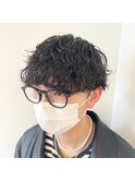 20代30代ツーブロックマッシュパーマ