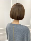 ミニボブ　ナチュラルハイライト　白髪ぼかし