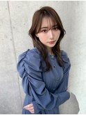 韓国レイヤー　顔まわりレイヤー　韓国ヘア　くびれミディ