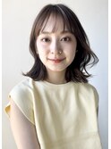 切りっぱなしボブ×小顔前髪×ベージュカラー×レイヤーカットa